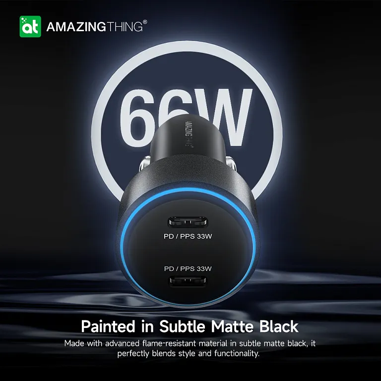 Автомобільний зарядний пристрій AmazingThing Speed Pro PD 66W/PPS 33W 2 Port Car Charger
