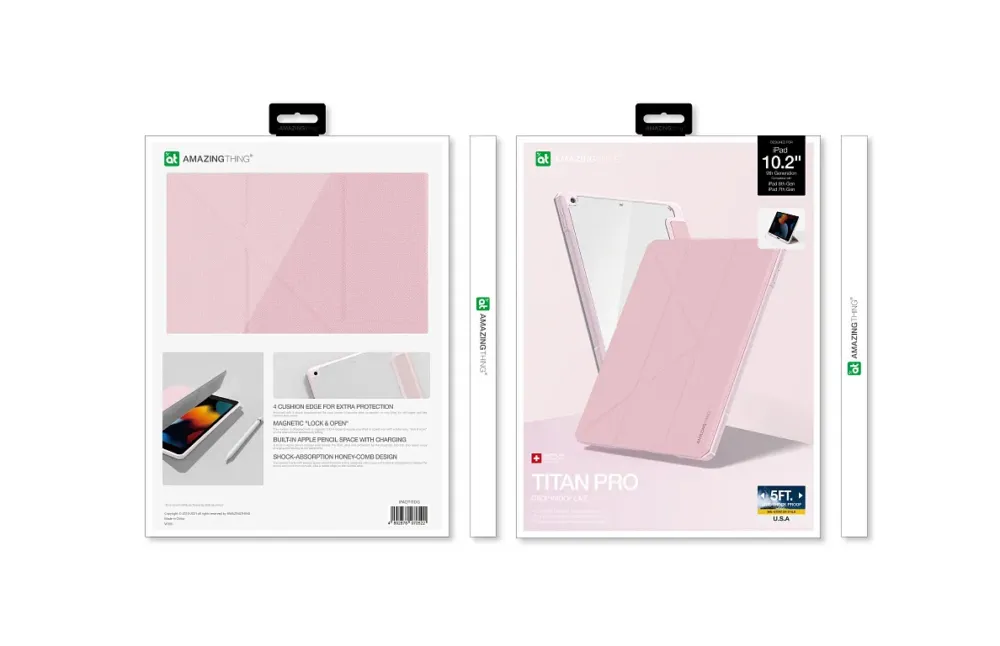 Чохол-книжка AmazingThing Titan Pro Folio Case для iPad 10.2'' Grey Pink