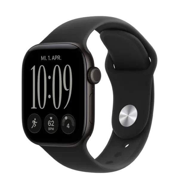 Apple Watch Series 12 GPS 42mm Black Aluminum Case with Black Sport Band - M/L