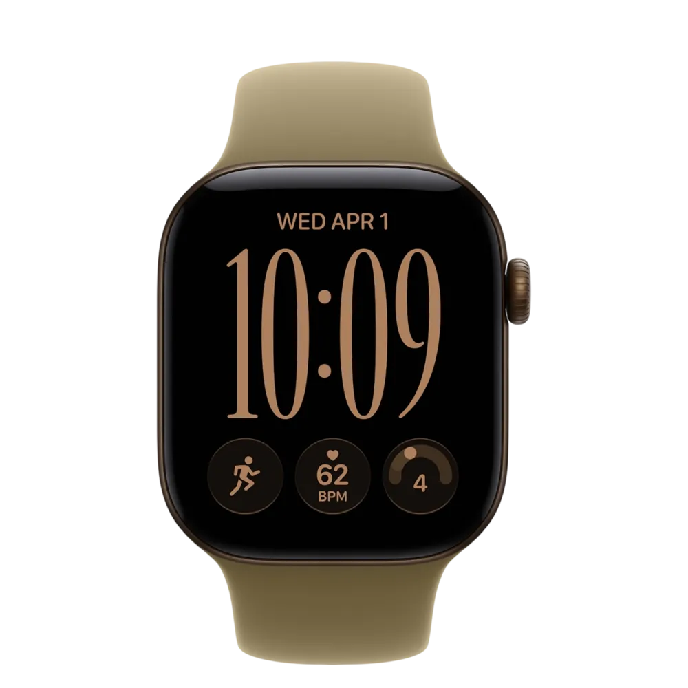 Apple Watch Series 12 GPS 42mm Dark Bronze Aluminum Case with Olive Sport Band - S/M