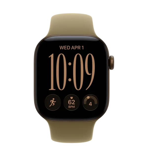 Apple Watch Series 12 GPS 42mm Dark Bronze Aluminum Case with Olive Sport Band - S/M