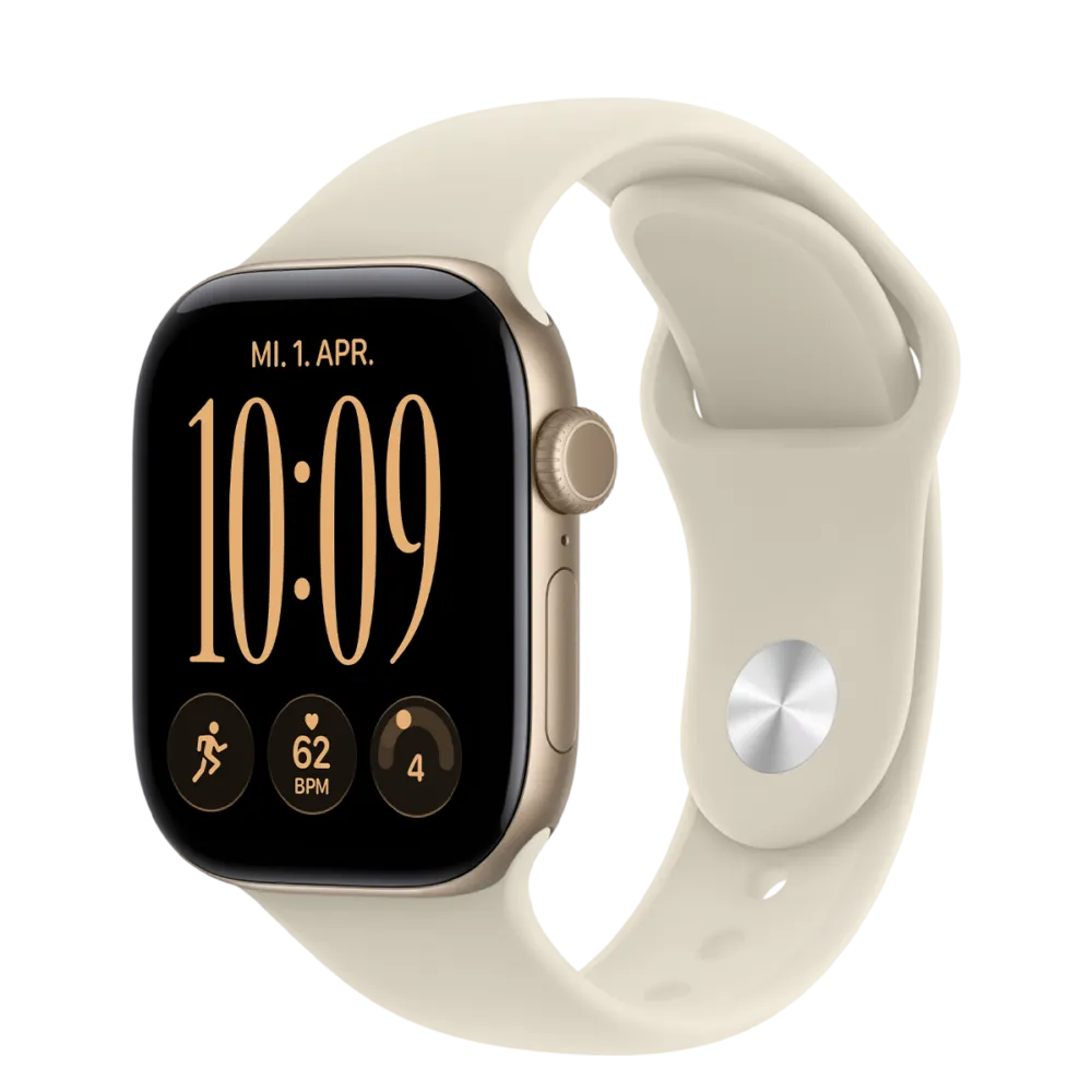 Apple Watch Series 12 GPS 42mm Light Gold Aluminum Case with Sand Sport Band - S/M