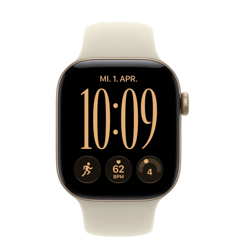 Apple Watch Series 12 GPS 42mm Light Gold Aluminum Case with Sand Sport Band - S/M