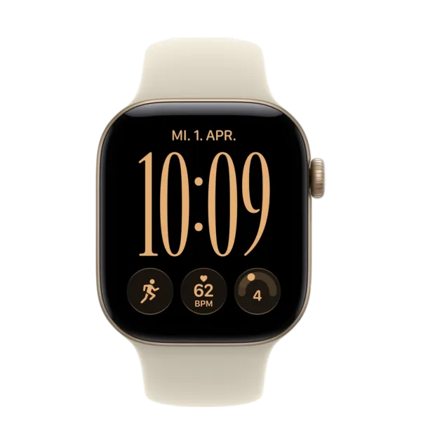 Apple Watch Series 12 GPS 42mm Light Gold Aluminum Case with Sand Sport Band - S/M
