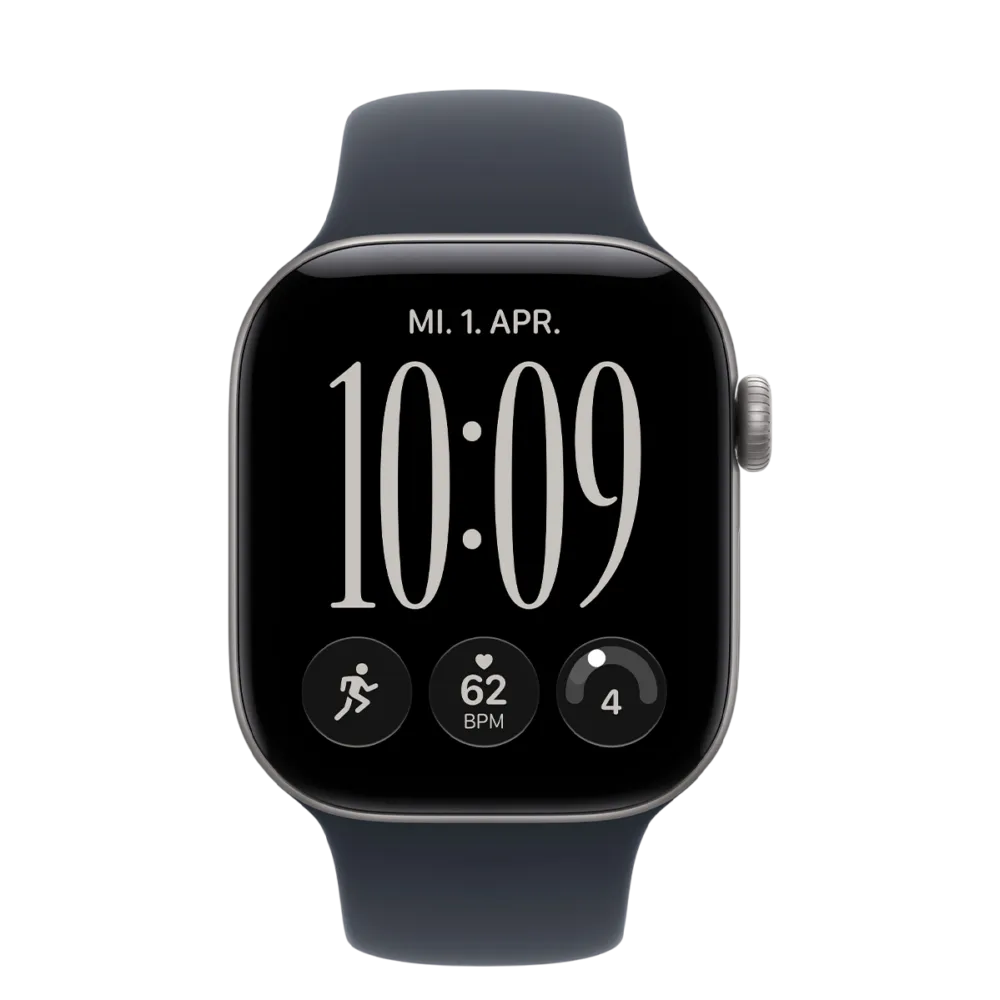 Apple Watch Series 12 GPS 42mm Space Gray Aluminum Case with Navy Blue Sport Band - M/L