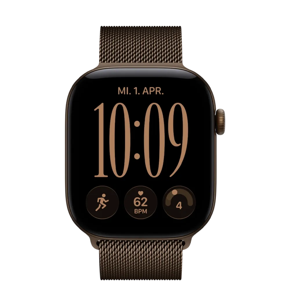 Apple Watch Series 12 GPS 46mm Dark Bronze Aluminum Case with Dark Bronze Milanese Loop - M/L