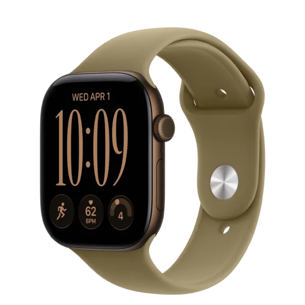 Apple Watch Series 12 GPS 46mm Dark Bronze Aluminum Case with Olive Sport Band - M/L
