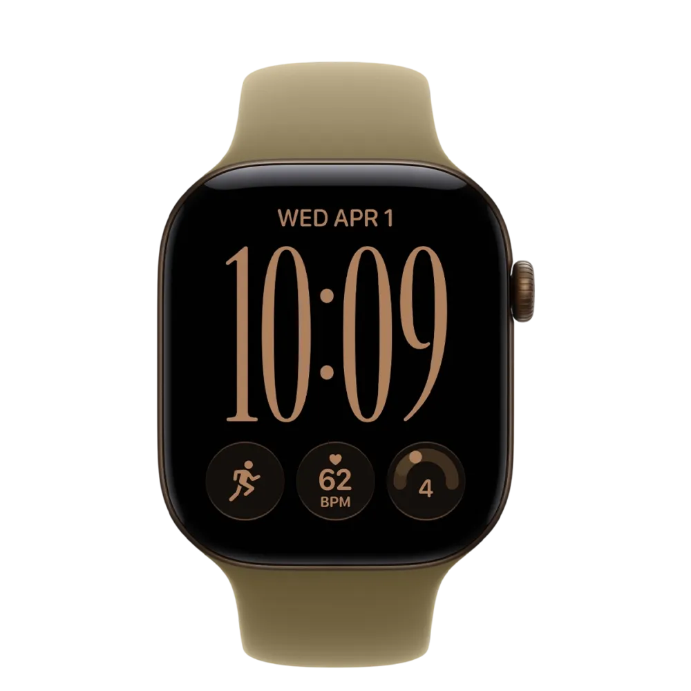 Apple Watch Series 12 GPS 46mm Dark Bronze Aluminum Case with Olive Sport Band - S/M