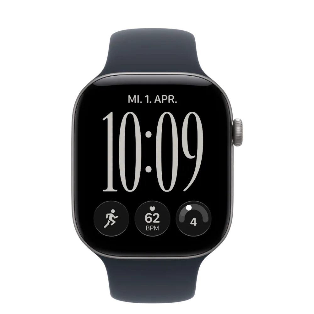 Apple Watch Series 12 GPS 46mm Space Gray Aluminum Case with Navy Blue Sport Band - S/M