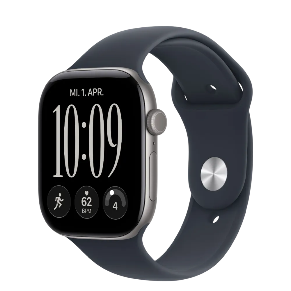 Apple Watch Series 12 GPS 46mm Space Gray Aluminum Case with Navy Blue Sport Band - S/M