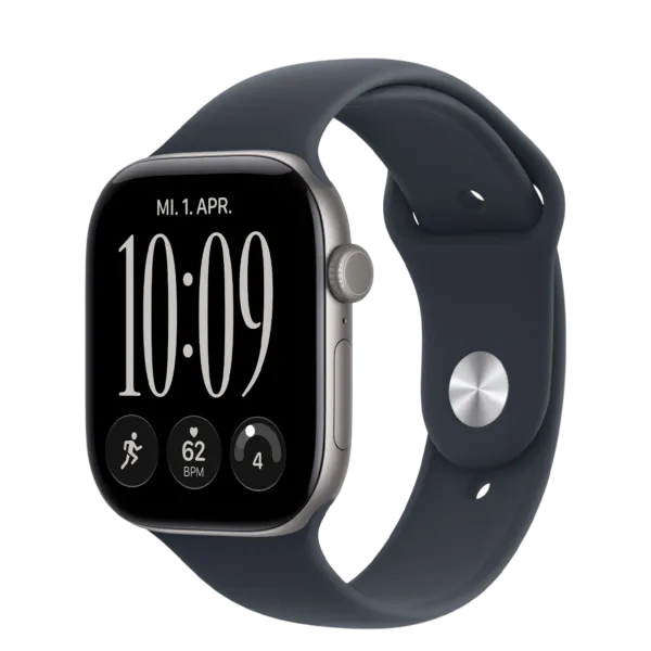 Apple Watch Series 12 GPS 46mm Space Gray Aluminum Case with Navy Blue Sport Band - M/L
