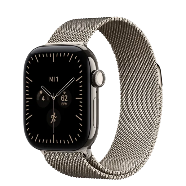 Apple Watch Series 12 GPS + Cellular 42mm Natural Titanium Case with Natural Milanese Loop