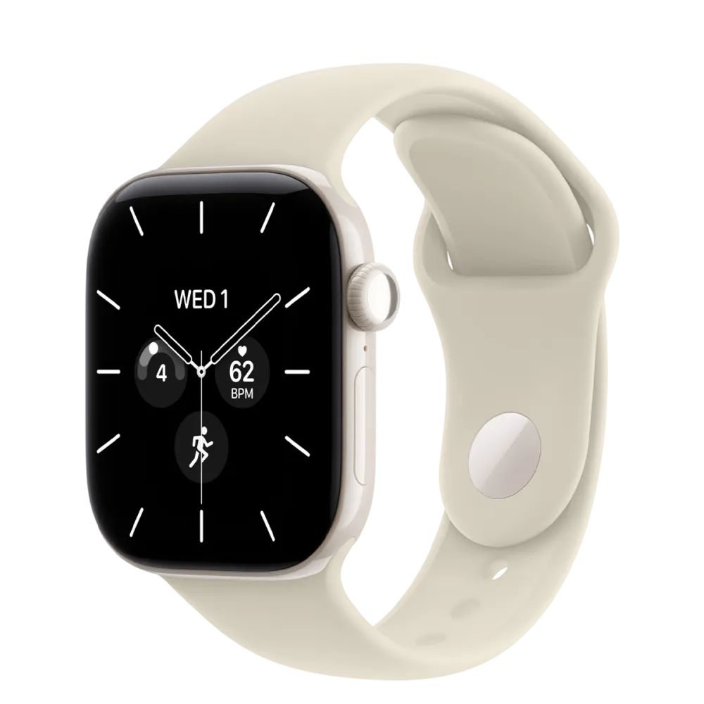 Apple Watch Series 12 GPS + Cellular 42mm Pearl White Ceramic Case with Sand Sport Band - S/M