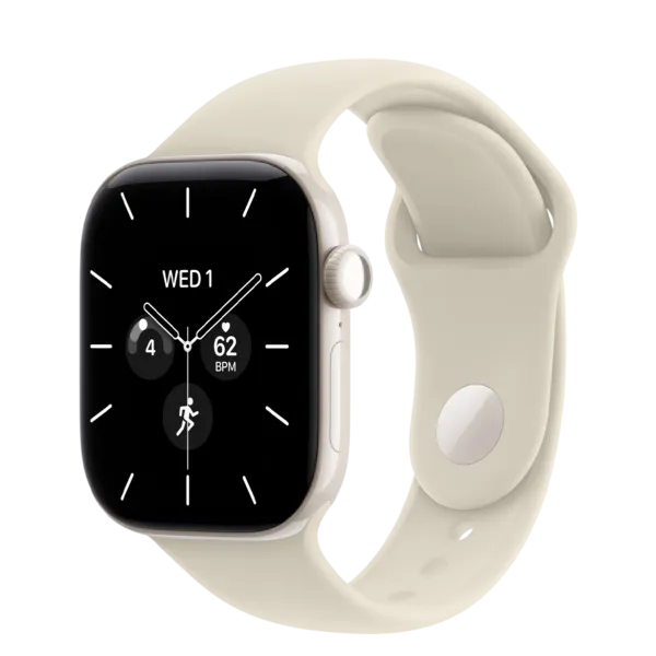Apple Watch Series 12 GPS + Cellular 42mm Pearl White Ceramic Case with Sand Sport Band - S/M