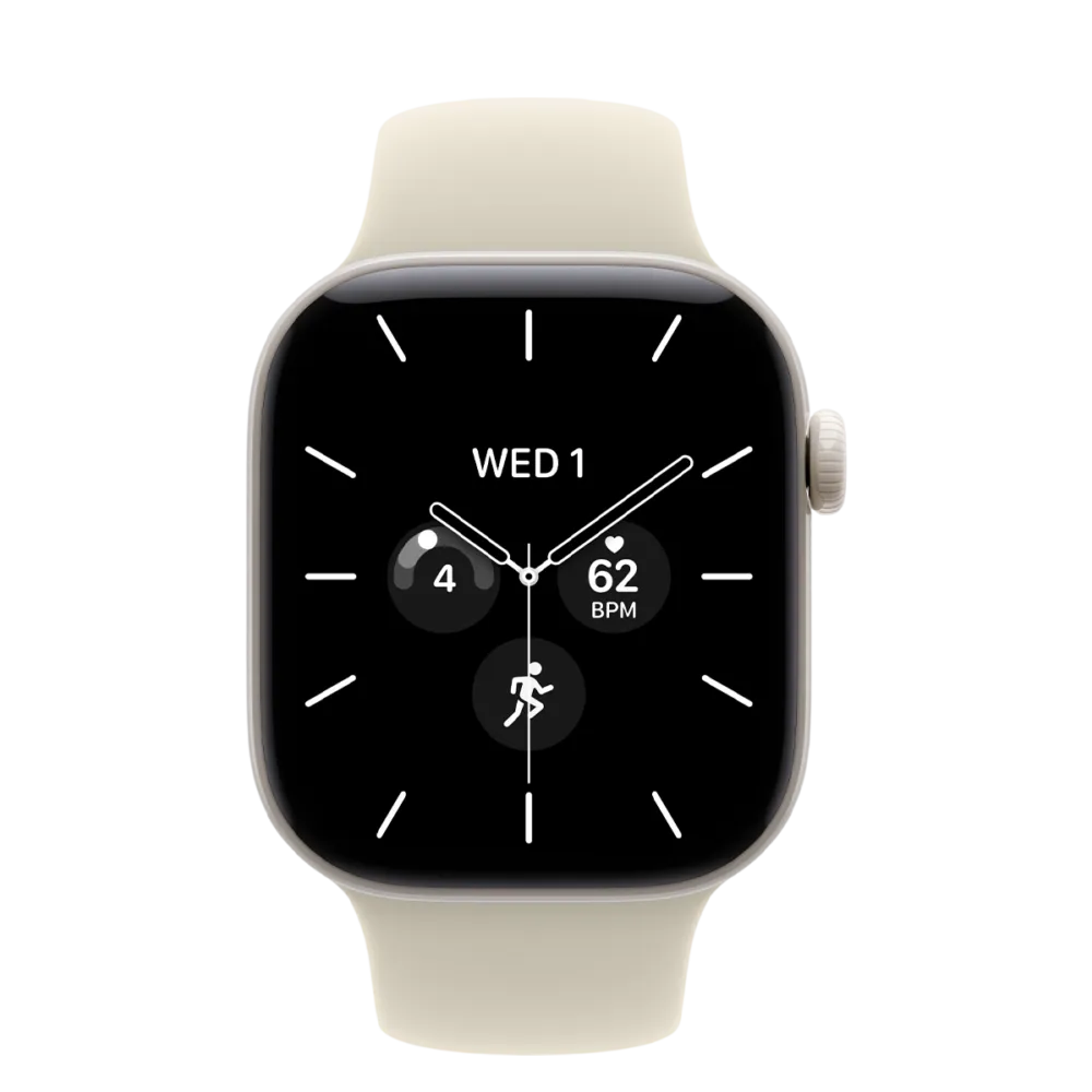 Apple Watch Series 12 GPS + Cellular 42mm Pearl White Ceramic Case with Sand Sport Band - S/M