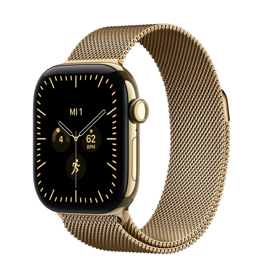 Apple Watch Series 12 GPS + Cellular 42mm Radiant Gold Titanium Case with Radiant Gold Milanese Loop