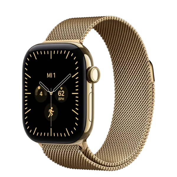 Apple Watch Series 12 GPS + Cellular 42mm Radiant Gold Titanium Case with Radiant Gold Milanese Loop