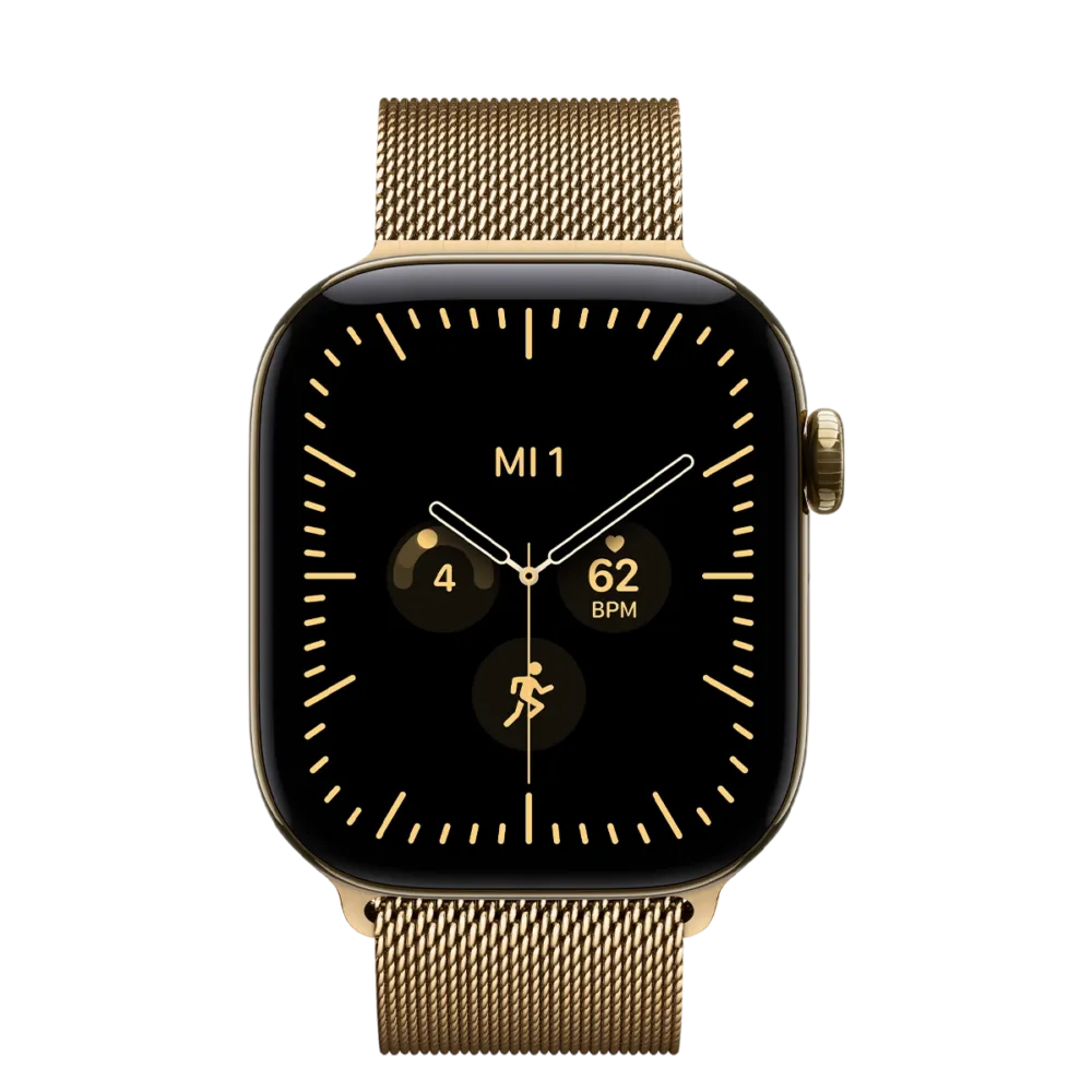 Apple Watch Series 12 GPS + Cellular 42mm Radiant Gold Titanium Case with Radiant Gold Milanese Loop