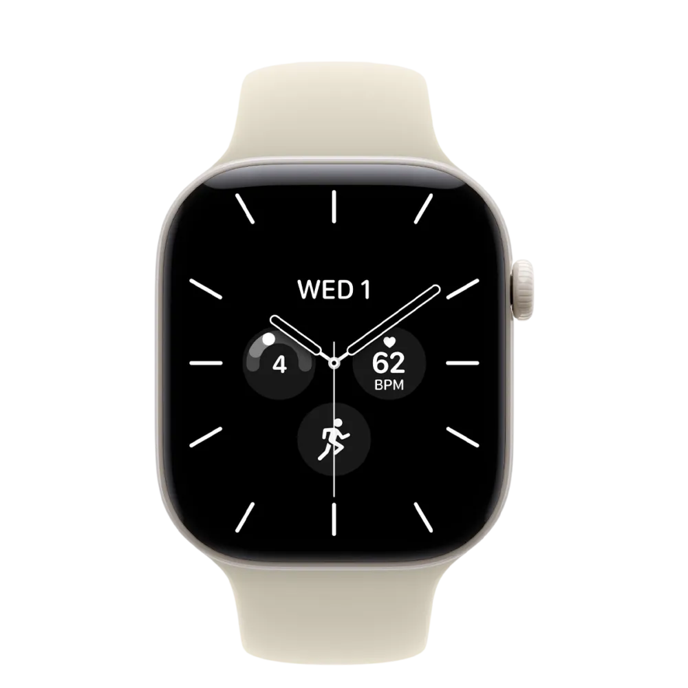 Apple Watch Series 12 GPS + Cellular 46mm Pearl White Ceramic Case with Sand Sport Band - M/L