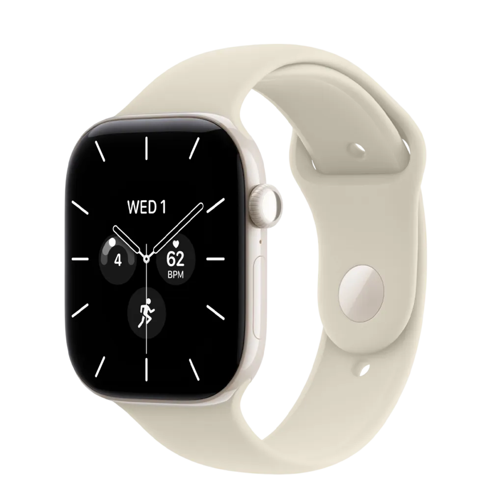 Apple Watch Series 12 GPS + Cellular 46mm Pearl White Ceramic Case with Sand Sport Band - M/L