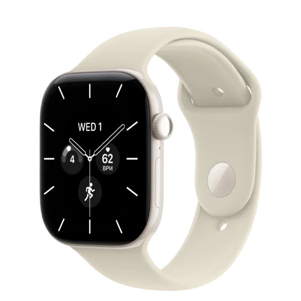 Apple Watch Series 12 GPS + Cellular 46mm Pearl White Ceramic Case with Sand Sport Band - M/L