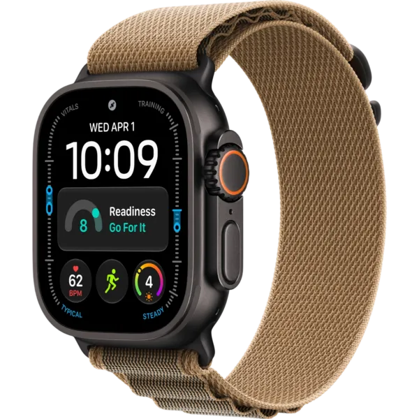 Apple Watch Ultra 4 GPS + Cellular 49mm Black Titanium Case with Desert Alpine Loop - Large (MJCT4+MKF54)