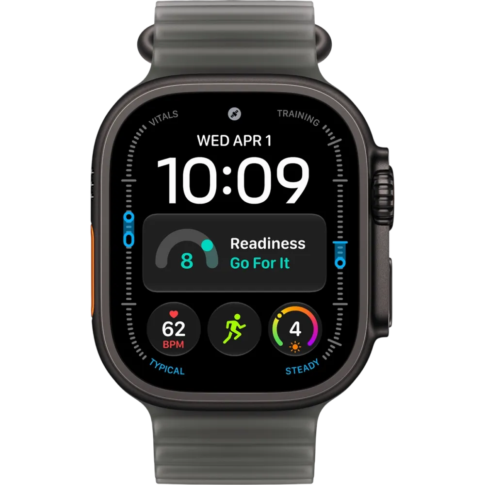 Apple Watch Ultra 4 GPS + Cellular 49mm Black Titanium Case with Translucent Black Ocean Band