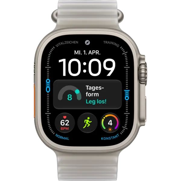 Apple Watch Ultra 4 GPS + Cellular 49mm Natural Titanium Case with Translucent Gray Ocean Band