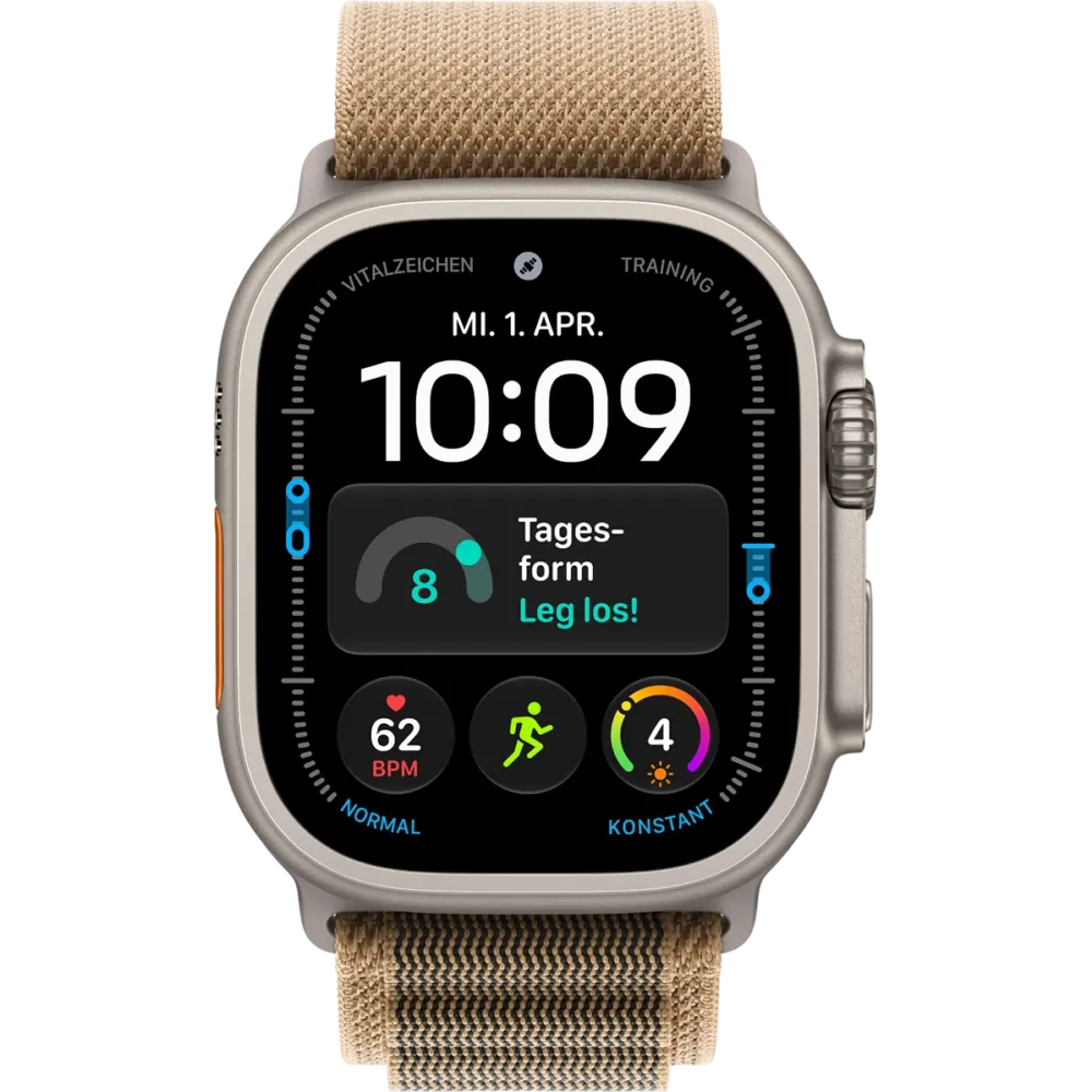 Apple Watch Ultra 4 GPS + Cellular 49mm Natural Titanium Case with Desert Alpine Loop - Medium