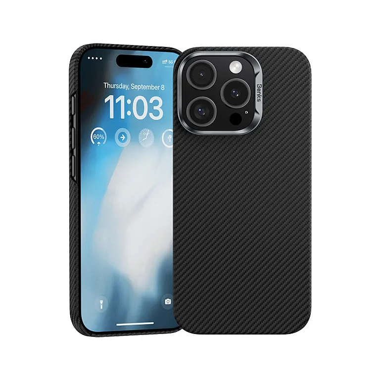 Чохол-накладка Benks Armor Air Kevlar Case (600D) для iPhone 16 Pro with MagSafe Black