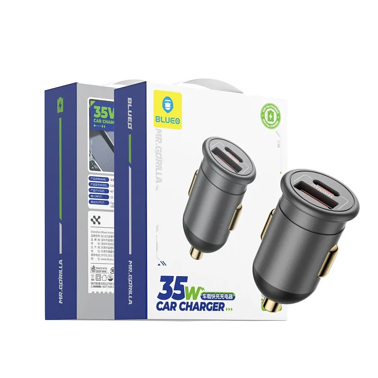 Автомобільний зарядний пристрій Blueo 35W Dual Port Car Charger Grey