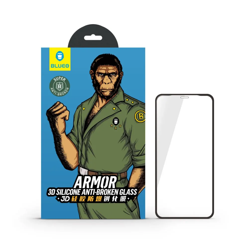 Захисне скло Blueo 3D Silicone Anti-Broken Edge Tempered Glass для iPhone Xs Max/11 Pro Max Chornyy