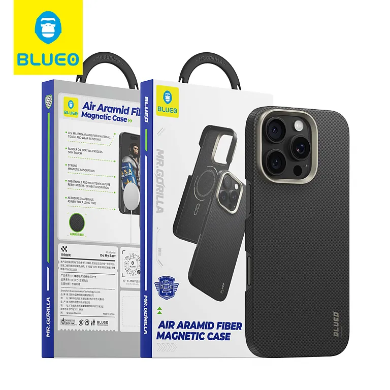 Чохол-накладка Blueo Air Aramid Fiber Phone Case (600D) для iPhone 16 Pro Max with MagSafe Black