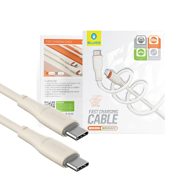 Зарядний кабель Blueo Ape Legend USB-C to USB-C Fast Charging Cable Creamy White/Grey
