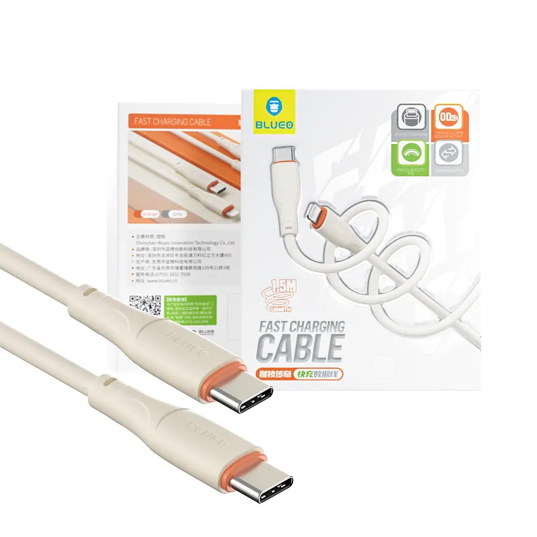 Зарядний кабель Blueo Ape Legend USB-C to USB-C Fast Charging Cable Creamy White/Orange