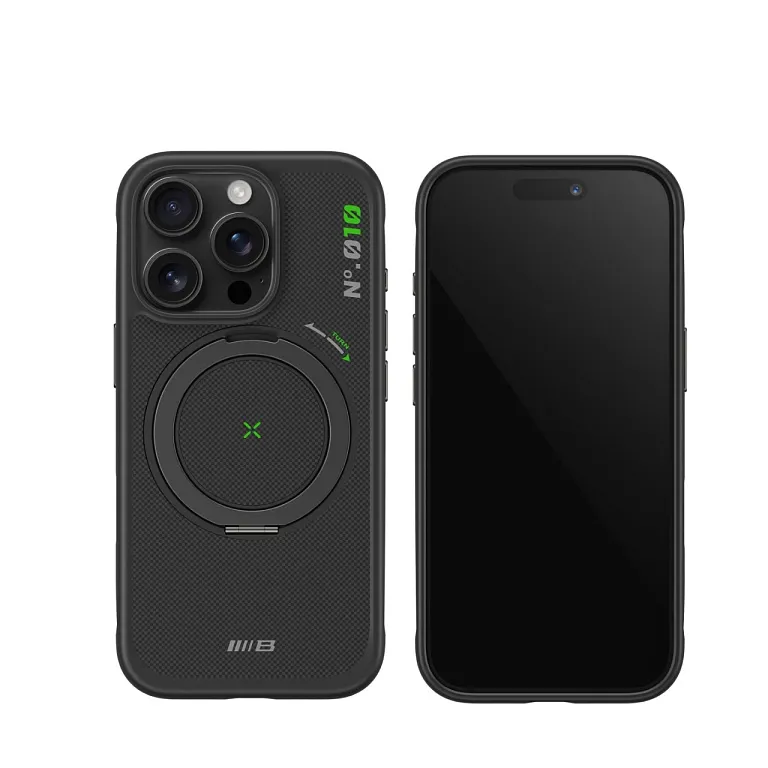 Чохол-накладка Blueo Aramid Fiber Case with ROTATABLE Stand для iPhone 16 Pro Black
