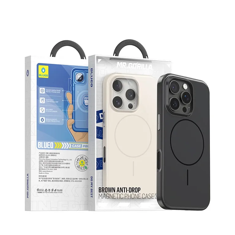 Чохол-накладка Blueo Brown Anti-Drop Case для iPhone 16 Pro Max with MagSafe Black