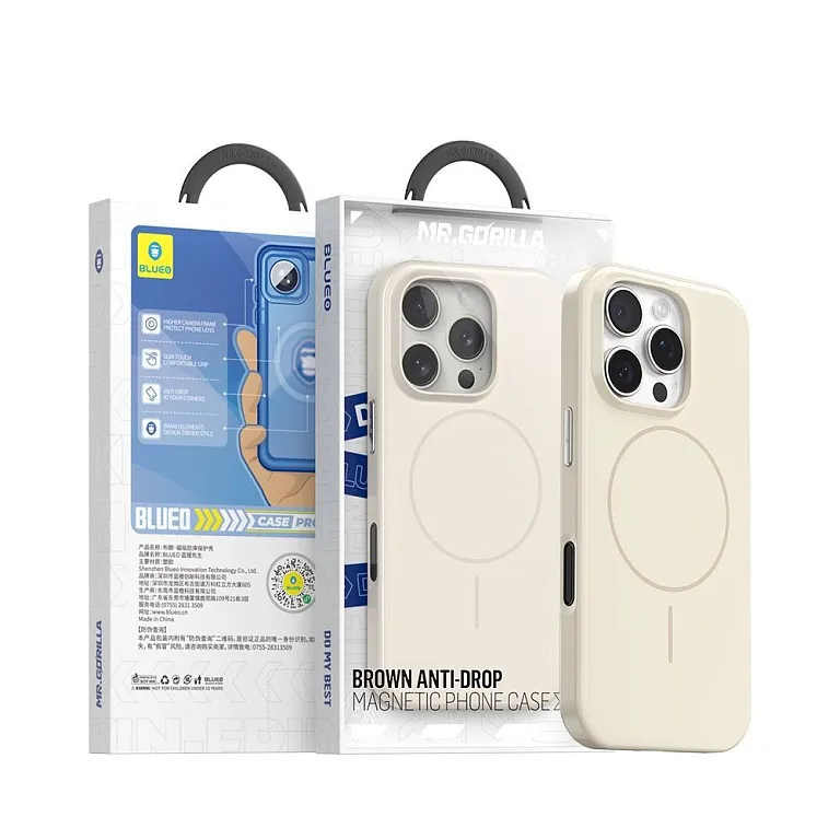 Чохол-накладка Blueo Brown Anti-Drop Case для iPhone 16 Pro with MagSafe Creamy White