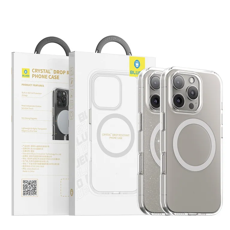 Чохол-накладка Blueo Crystal Drop PRO Case для iPhone 16 with MagSafe Transparent