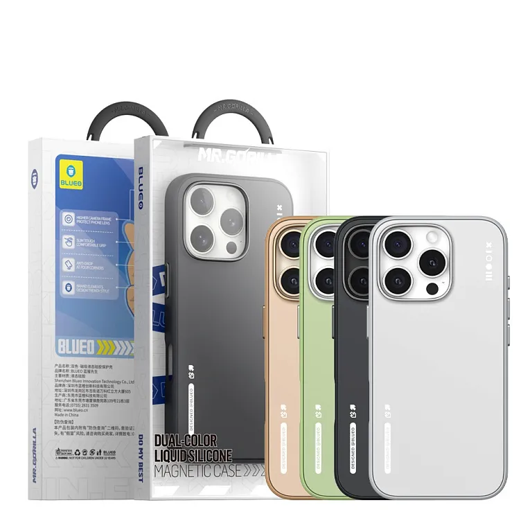Чохол-накладка Blueo Dual Color Liquid Silicone Case для iPhone 16 Pro Max with MagSafe Black
