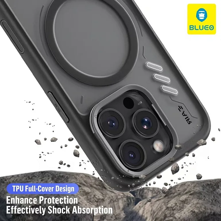 Чохол-накладка Blueo Frosted HEAT DISSIPATION Case для iPhone 16 Pro with MagSafe Black