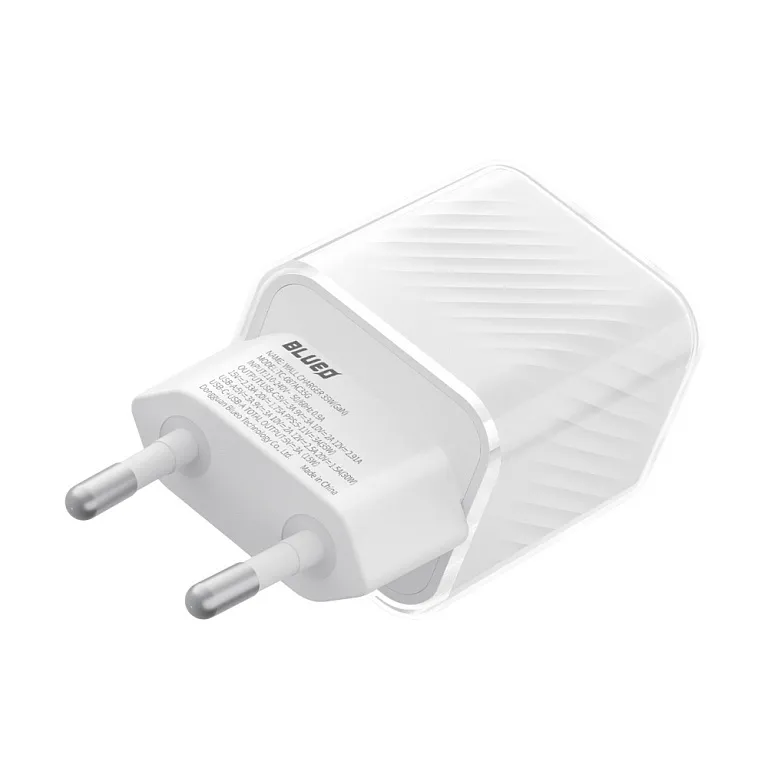 Мережевий зарядний пристрій Blueo GaN 35W Dual Port Fast Charger White