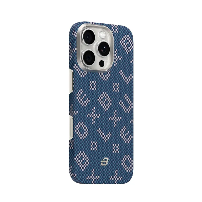 Чохол-накладка Blueo Gilded Tactile Woven Aramid Fiber для iPhone 16 Pro Max with MagSafe Blue