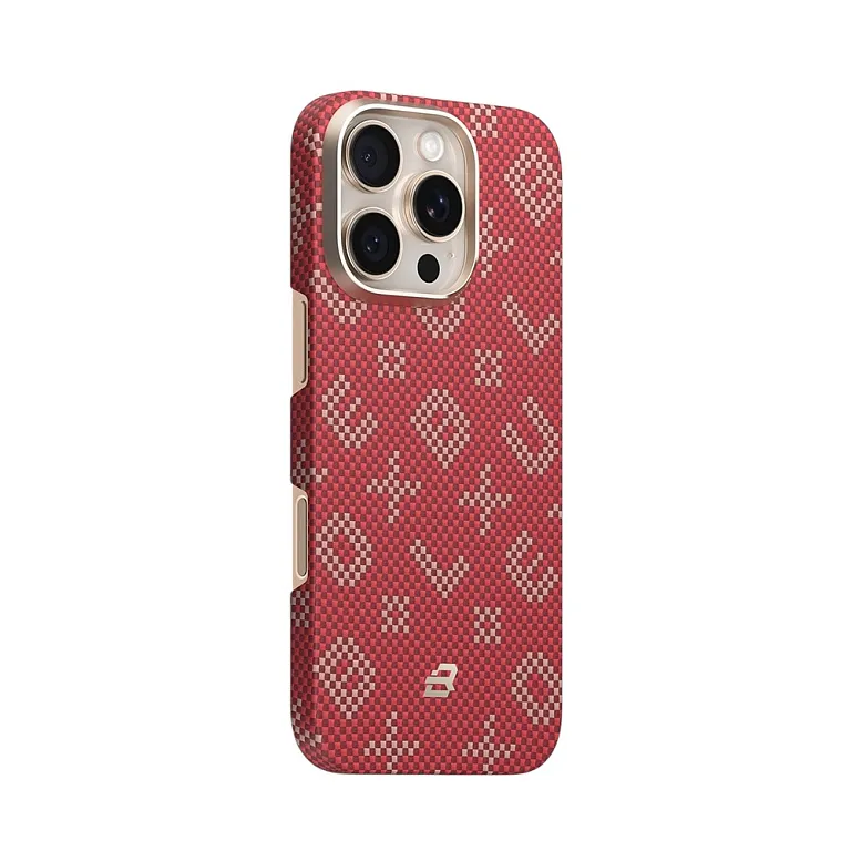 Чохол-накладка Blueo Gilded Tactile Woven Aramid Fiber для iPhone 16 Pro Max with MagSafe Red