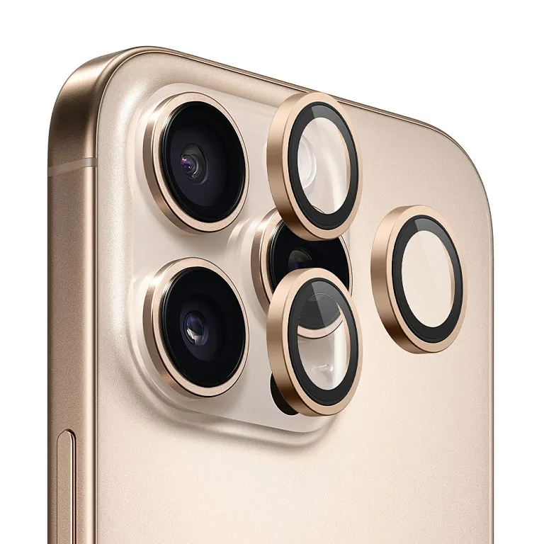 Захисне скло Blueo Original Metal Frame Lens Glass для iPhone 15 Pro/15 Pro Max/16 Pro/16 Pro Max Gold