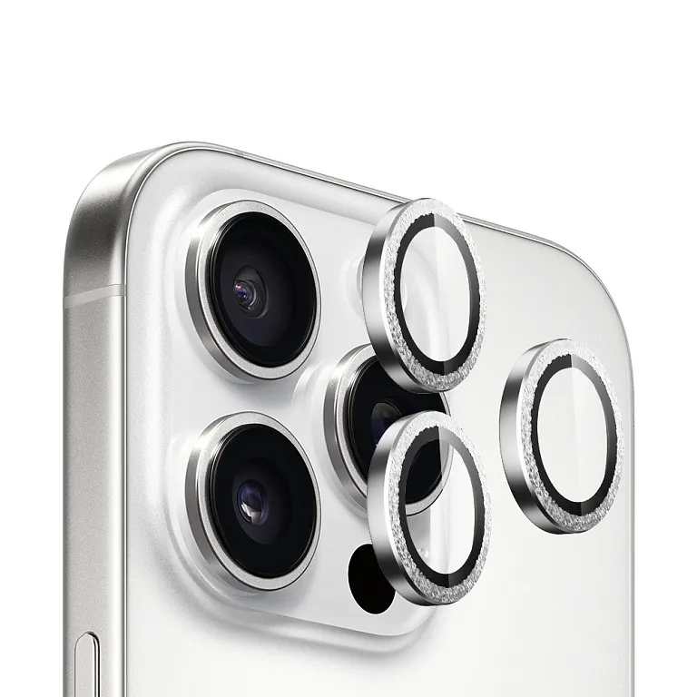 Захисне скло Blueo Original Metal Frame Lens Glass для iPhone 15 Pro/15 Pro Max/16 Pro/16 Pro Max Glitter Diamond