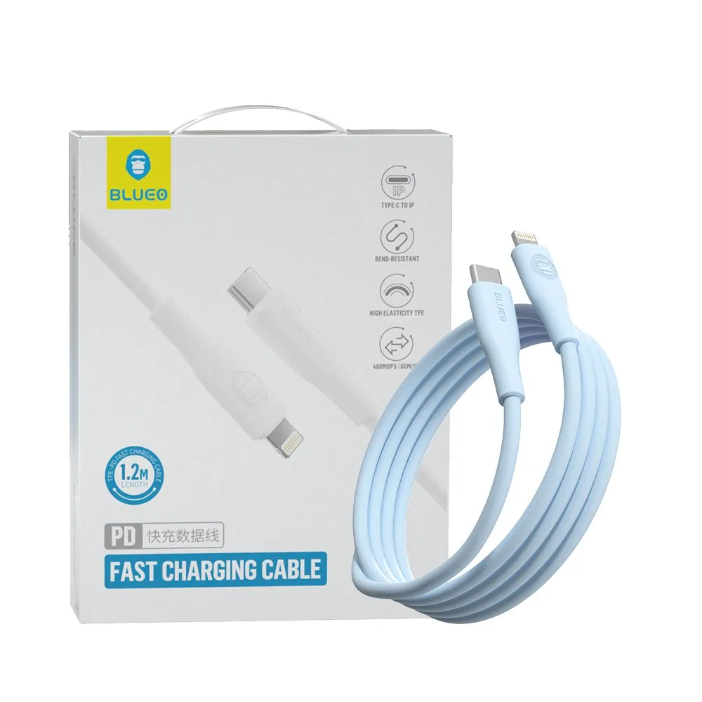 Кабель Blueo TPE·PD Fast Charging USB-C to Lightning Cable Blue