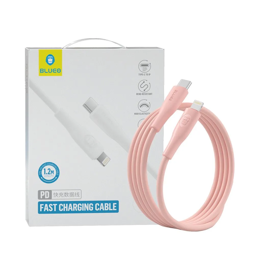 Кабель Blueo TPE·PD Fast Charging USB-C to Lightning Cable Pink