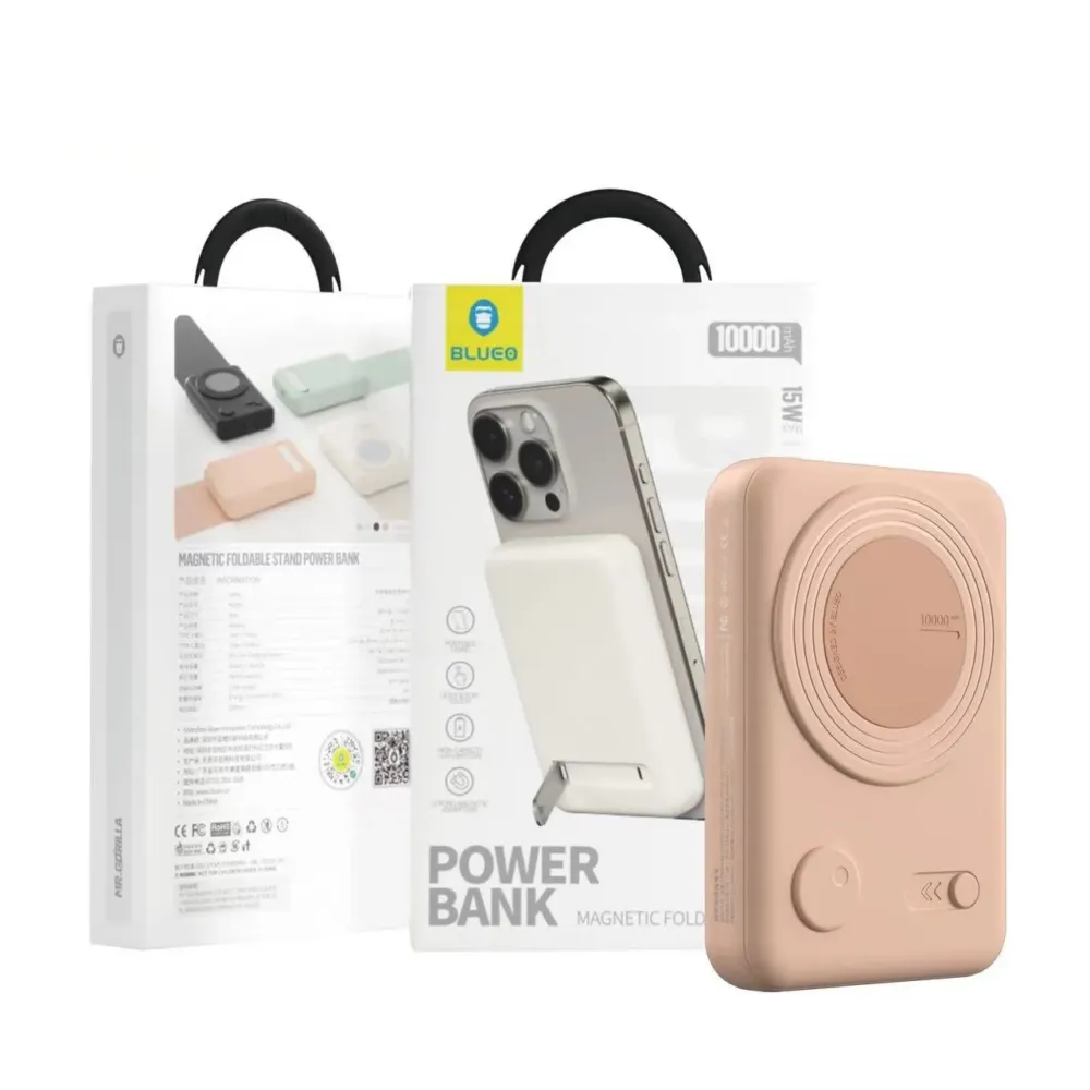 Павербанк Blueo Wireless Powerbank with Stand 10000 mA Pink Rozhevyy