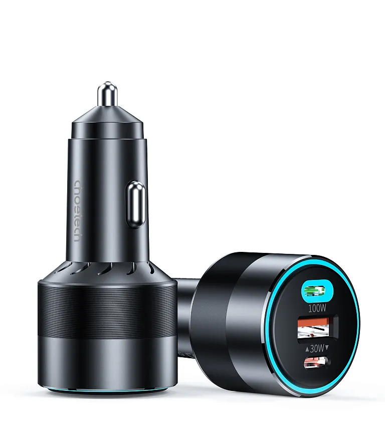 Автомобільний зарядний пристрій Choetech 130W 3 Port Fast Car Charger Chornyy